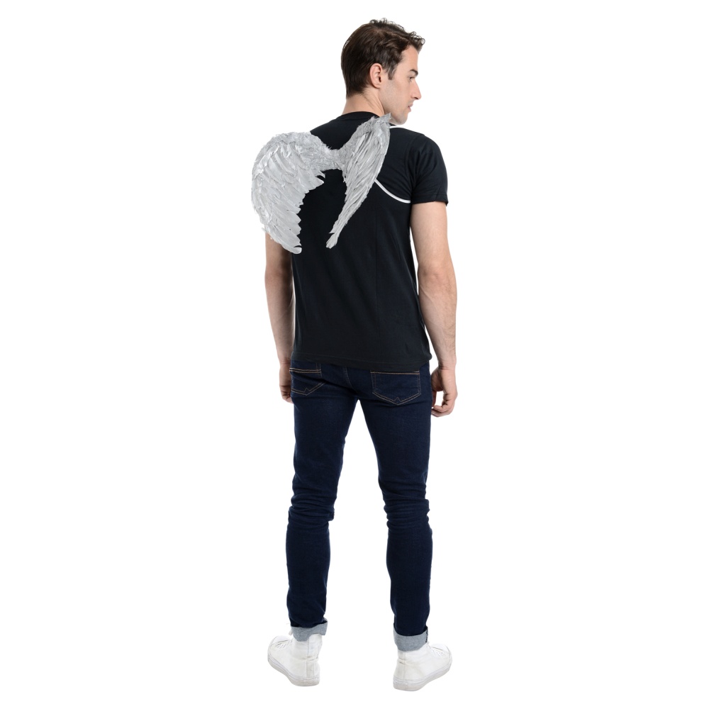 Zac's Alter Ego - Silver Feather Wings - Silver coloured